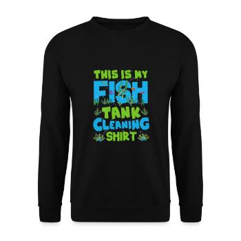 This is my Fish Tank Cleaning Shirt Aquaristics - Unisex Sweatshirt - black - Front - Alina (178cm) & Michal (187cm)