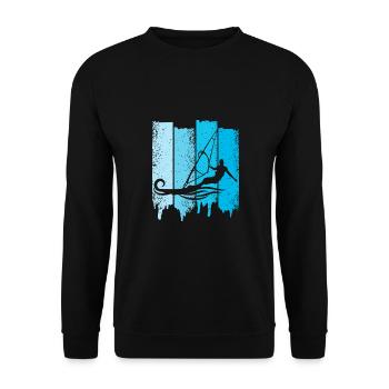 Windsurfen Surf Wasser Welle - Unisex Pullover - Schwarz - Vorne - Alina (178cm) & Michal (187cm)