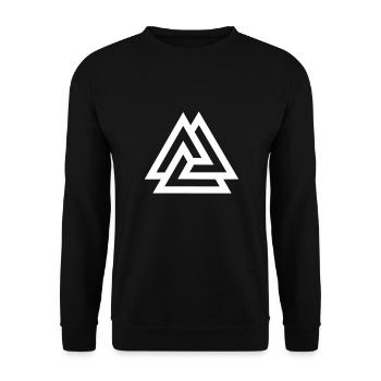 Valknut, Odin, Symbole, Viking, Nordique, Celtes - Sweat-shirt Unisexe - noir - Devant - Alina (178cm) & Michal (187cm)