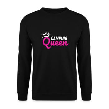 Camping Queen Camper Caravan Camping Vacances - Sweat-shirt Unisexe - noir - Devant - Alina (178cm) & Michal (187cm)