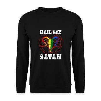 Hail Gay Satan Goth Gay Pride Baphomet Lgbt Pride - Sweat-shirt Unisexe - noir - Devant - Alina (178cm) & Michal (187cm)