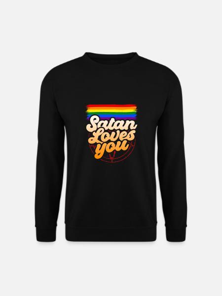 Satan Liebt Dich Lgbtq Lgbt Gay Pride Rainbow - Unisex Pullover - Schwarz