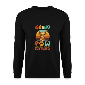 Hunde-opa-opa-pfote Wie Ein Normaler Opa, Aber - Unisex Pullover - Schwarz - Vorne - Alina (178cm) & Michal (187cm)