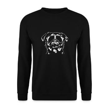 PETIT BRABANCON Zwerggriffon cool Wilsigns Hunde - Unisex Pullover - Schwarz - Vorne - Alina (178cm) & Michal (187cm)