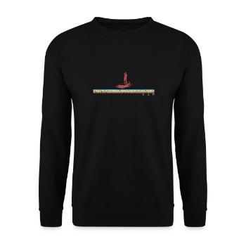SUP Stand Up Paddle Retro Vintage Board Wasser Fun - Unisex Pullover - Schwarz - Vorne - Alina (178cm) & Michal (187cm)