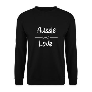 Aussie Love - Unisex Pullover - Schwarz - Vorne - Alina (178cm) & Michal (187cm)