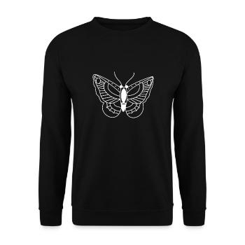 Papillon papillon insecte - Sweat-shirt Unisexe - noir - Devant - Alina (178cm) & Michal (187cm)
