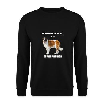 My Best Friend and Helper is my Bernhardiner - Sweat-shirt Unisexe - noir - Devant - Alina (178cm) & Michal (187cm)