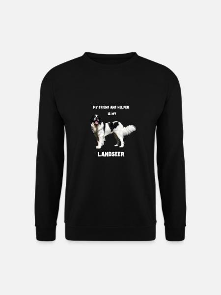 My Best Friend and Helper is my Landseer - Unisex Pullover - Schwarz