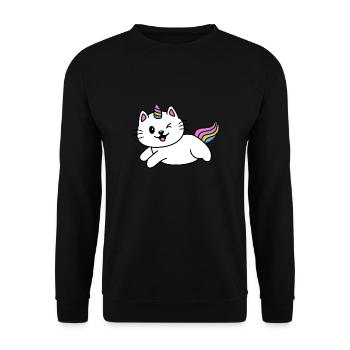 Chat Licorne mignon - Sweat-shirt Unisexe - noir - Devant - Alina (178cm) & Michal (187cm)