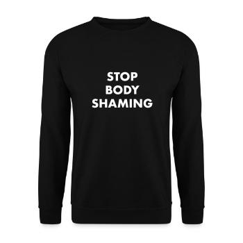 STOP BODY SHAMING - Unisex Sweatshirt - black - Front - Alina (178cm) & Michal (187cm)