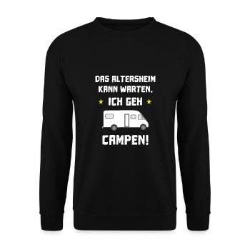 das Altersheim kann warten - Unisex Pullover - Schwarz - Vorne - Alina (178cm) & Michal (187cm)