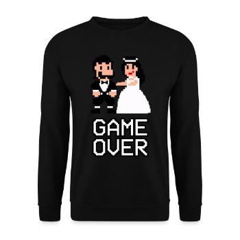 Wedding - Pixel Retro - Game Over - Bridal Couple - Unisex Sweatshirt - black - Front - Alina (178cm) & Michal (187cm)