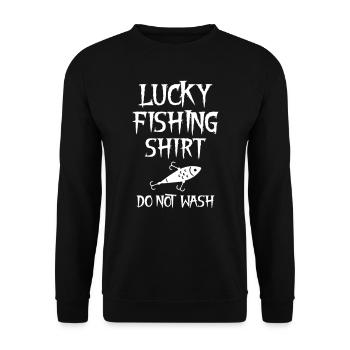 Lucky Fishing - Unisex Sweatshirt - black - Front - Alina (178cm) & Michal (187cm)