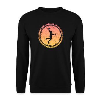 Joueur de basket-ball Retro Dunking Joueur de basket-ball - Sweat-shirt Unisexe - noir - Devant - Alina (178cm) & Michal (187cm)