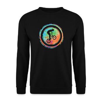 BMX Rider Freestyle Bike BMX Bike - Unisex Sweatshirt - black - Front - Alina (178cm) & Michal (187cm)
