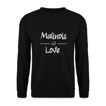 Malinois Love - Unisex Pullover - Schwarz - Vorne - Alina (178cm) & Michal (187cm)