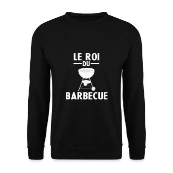 Father's Day bbq the king of barbecue - Unisex Sweatshirt - black - Front - Alina (178cm) & Michal (187cm)
