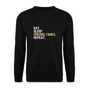 Eat. Sleep. Driving tanks. Repeat. (Tank) - Unisex Sweatshirt - black - Front - Alina (178cm) & Michal (187cm)