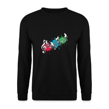 Funny cats note lines color blots - Unisex Sweatshirt - black - Front - Alina (178cm) & Michal (187cm)