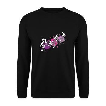 Funny cats note lines color blots - Unisex Sweatshirt - black - Front - Alina (178cm) & Michal (187cm)