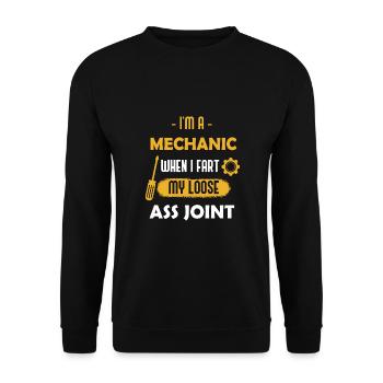 I m a mechanic when I fart my loose ass joint - Sweat-shirt Unisexe - noir - Devant - Alina (178cm) & Michal (187cm)