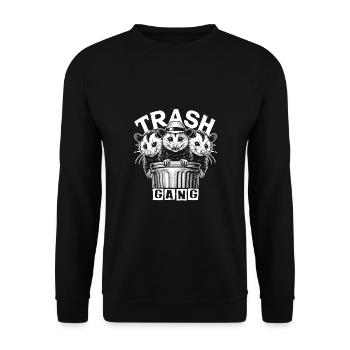 3 cool possums trash gang in the trash can - Unisex Sweatshirt - black - Front - Alina (178cm) & Michal (187cm)