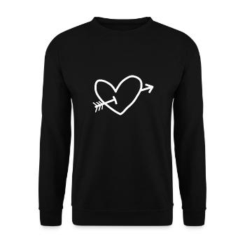 Herz Pfeil Liebe - Unisex Pullover - Schwarz - Vorne - Alina (178cm) & Michal (187cm)