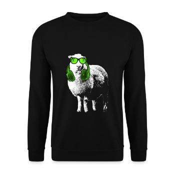 Schaaf Tierfans Kopfhörer Sonnenbrille Zoo Schaafl - Unisex Pullover - Schwarz - Vorne - Alina (178cm) & Michal (187cm)