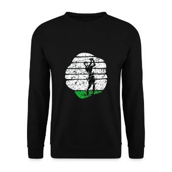 golf golf cart golf golf golfer on golf course - Unisex Sweatshirt - black - Front - Alina (178cm) & Michal (187cm)