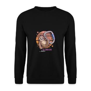 Climbing sloth climbing bouldering - Unisex Sweatshirt - black - Front - Alina (178cm) & Michal (187cm)