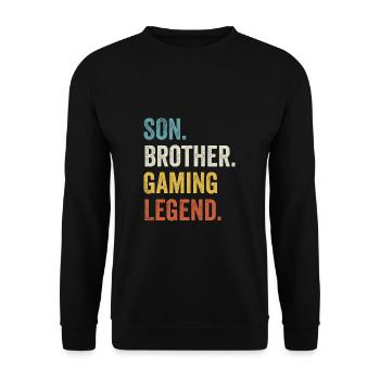 Son Brother Gaming Legend Gamers Gamer - Unisex Sweatshirt - black - Front - Alina (178cm) & Michal (187cm)