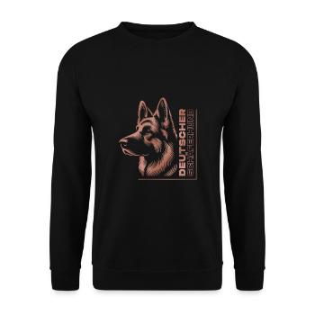 German Shepherd Drawing Head Rose Gold - Unisex Sweatshirt - black - Front - Alina (178cm) & Michal (187cm)
