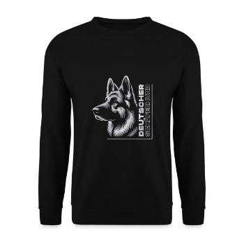 German Shepherd Drawing Head Silver - Unisex Sweatshirt - black - Front - Alina (178cm) & Michal (187cm)