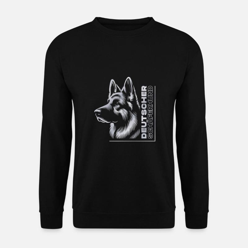 German Shepherd Drawing Head Silver - Unisex Sweatshirt - black
