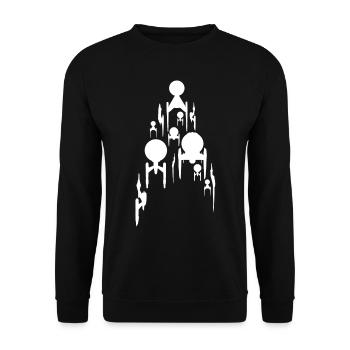 Star Trek Discovery Raumschiff - Unisex Pullover - Schwarz - Vorne - Alina (178cm) & Michal (187cm)