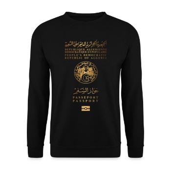 Algerian passport - Unisex Sweatshirt - black - Front - Alina (178cm) & Michal (187cm)
