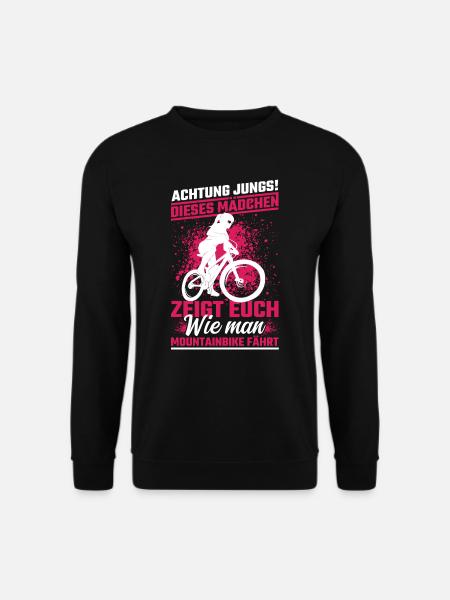Mountainbike Mädchen Mountainbikerin - Unisex Pullover - Schwarz