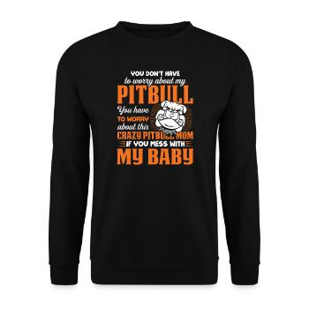 Maman Pitbull folle - Sweat-shirt Unisexe - noir - Devant - Alina (178cm) & Michal (187cm)