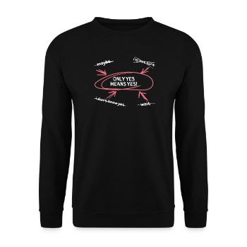 Nur ja heißt ja! §177 StGB Abs. 2 Sexualstrafrecht - Unisex Pullover - Schwarz - Vorne - Alina (178cm) & Michal (187cm)