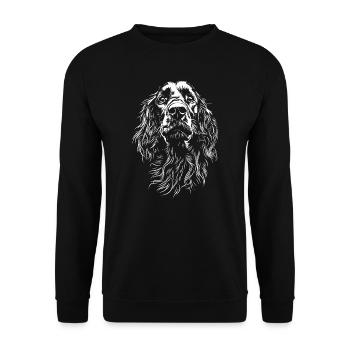 Irish Setter Portrait Hunde Hund Jagdhunde - Unisex Pullover - Schwarz - Vorne - Alina (178cm) & Michal (187cm)