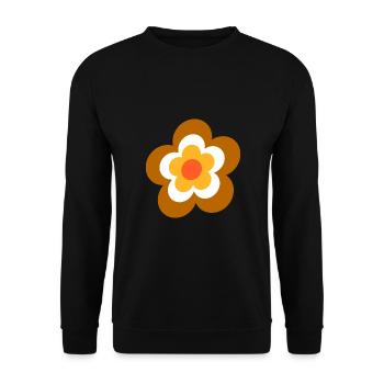 70s Flower Pattern Retro - Unisex Sweatshirt - black - Front - Alina (178cm) & Michal (187cm)