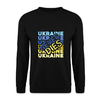 UKRAINE support Zelensky slava ukraini - Unisex Sweatshirt - black - Front - Alina (178cm) & Michal (187cm)