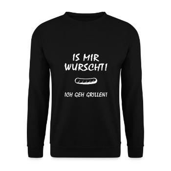 Grilling "Wurscht" Grill Sayings BBQ Grill Meat - Unisex Sweatshirt - black - Front - Alina (178cm) & Michal (187cm)