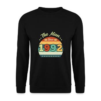 Vintage The Man Since 1992 30th Birthday - Unisex Pullover - Schwarz - Vorne - Alina (178cm) & Michal (187cm)