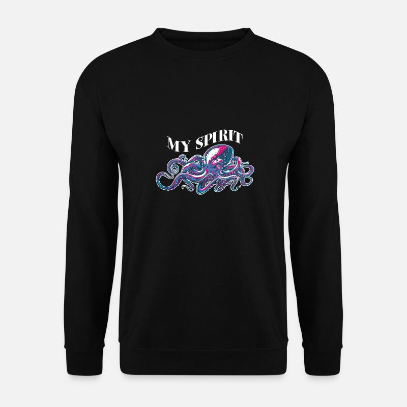 Oktopus Kalmar Oktopoden aus der Tiefsee - Unisex Pullover - Schwarz