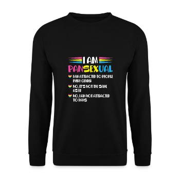 I Am Pansexual No It's Not The Same As Bi Gay Prid - Unisex Pullover - Schwarz - Vorne - Alina (178cm) & Michal (187cm)