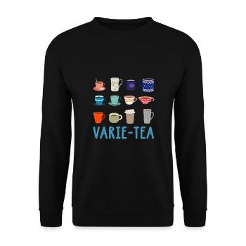 Varie-Tea Graphic Tea Drinker Cup Of Tea Brewing T - Unisex Pullover - Schwarz - Vorne - Alina (178cm) & Michal (187cm)