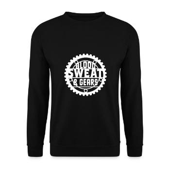 Blood Sweat And Gears Car Mechanic Automobile Love - Unisex Pullover - Schwarz - Vorne - Alina (178cm) & Michal (187cm)