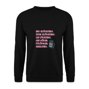 Cadeau de vin chaud drôle pour les marchés de Noël - Sweat-shirt Unisexe - noir - Devant - Alina (178cm) & Michal (187cm)